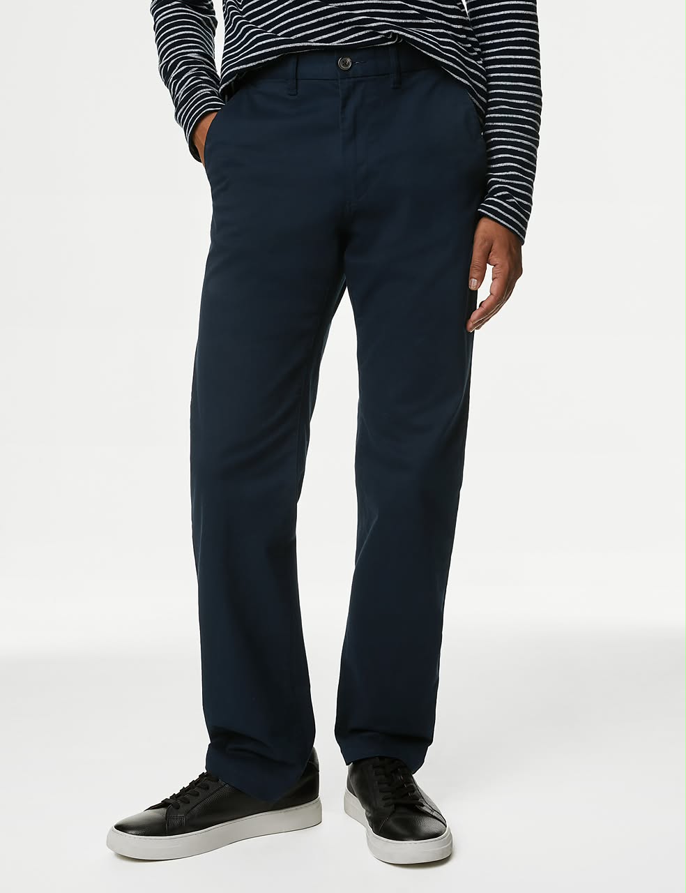 Big & Tall Regular Fit Stretch Chinos-Navy