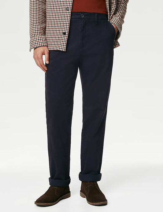 Big & Tall Regular Fit Stretch Chinos-Navy
