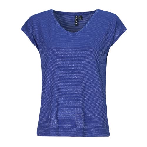 Pieces Tee Lurex Stripes V-Neck Top