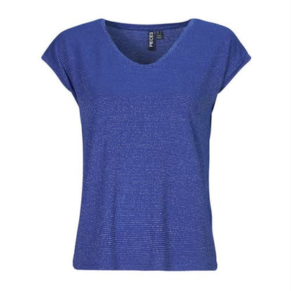 Pieces Tee Lurex Stripes V-Neck Top