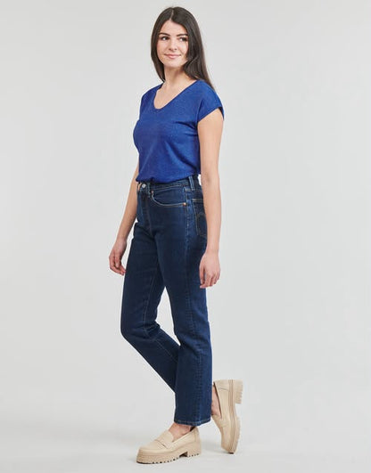 Pieces Tee Lurex Stripes V-Neck Top