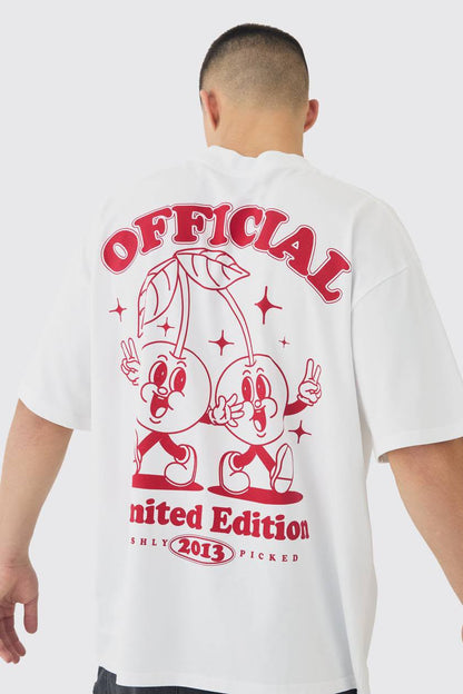 Oversized Heavyweight Cherry Graphic T-Shirt