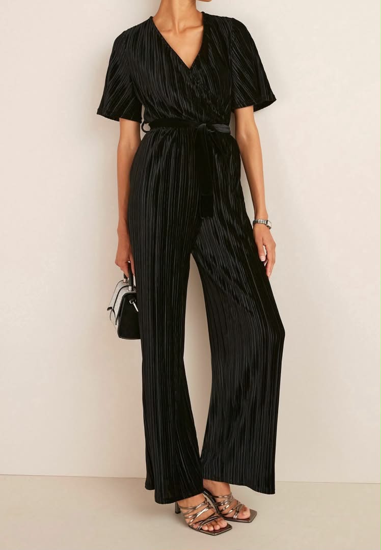 Tall Velvet Jumpsuit Black