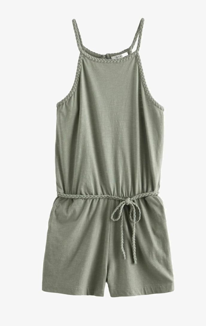 Cami Sleeve Playsuit Khaki Green