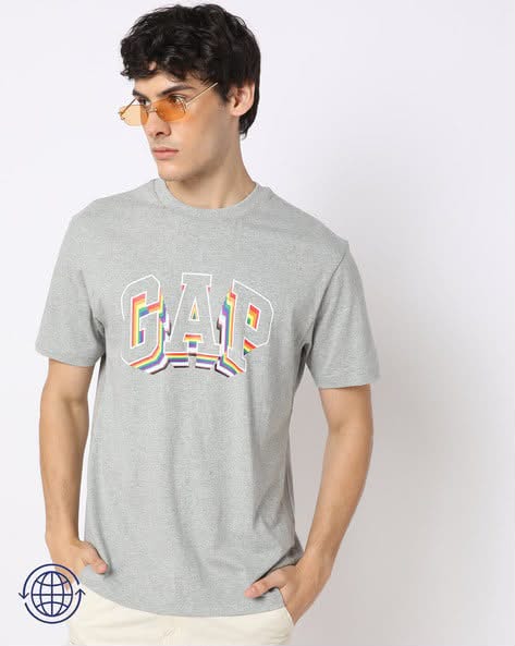 Logo Print Cotton Crew Neck T-Shirt
