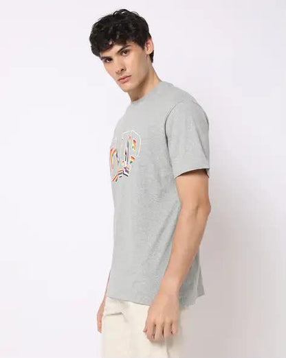 Logo Print Cotton Crew Neck T-Shirt