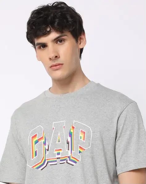 Logo Print Cotton Crew Neck T-Shirt