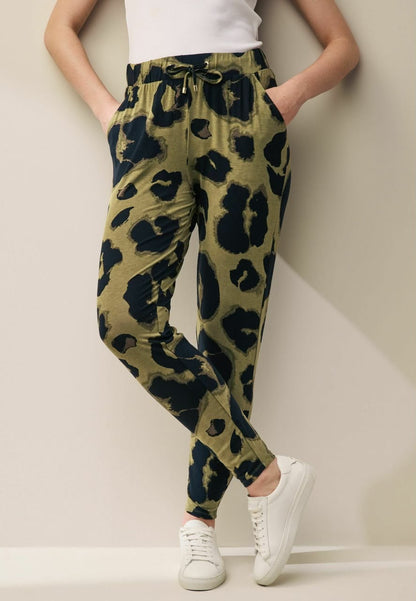 Animal Print Trouser Green