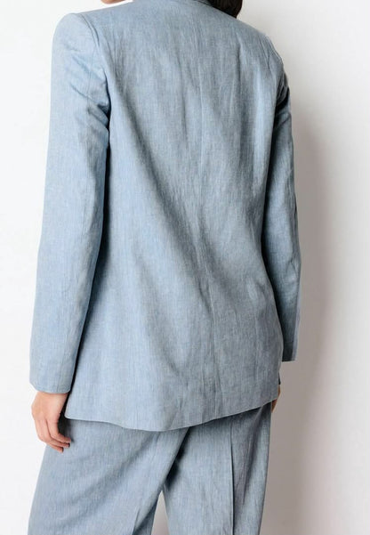 Linen Blazer Blue