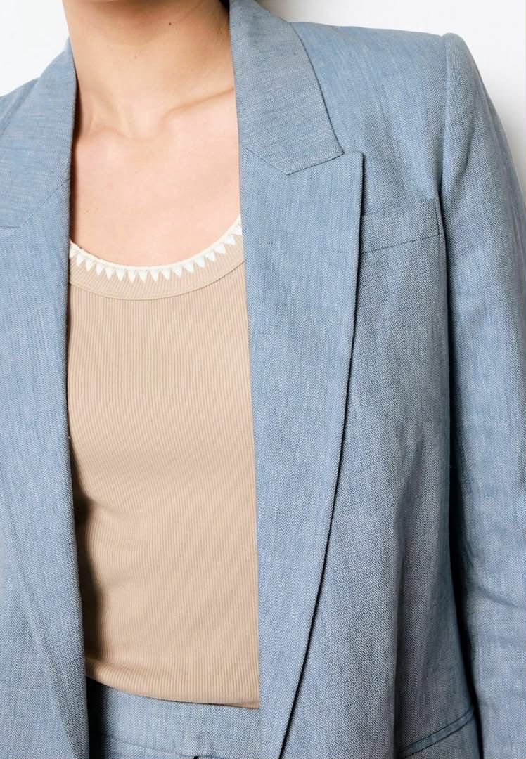 Linen Blazer Blue