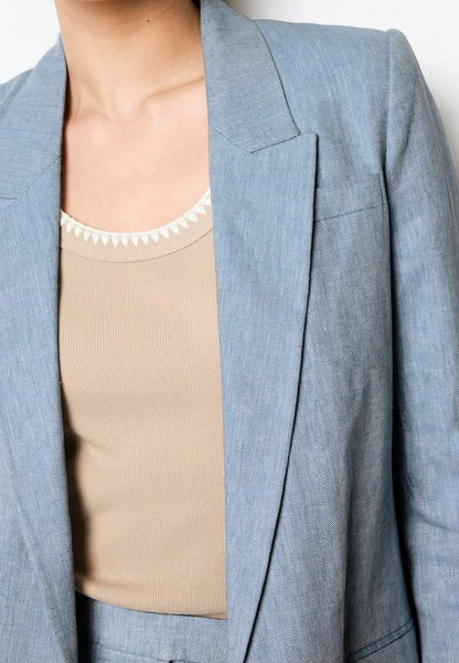 Linen Blazer Blue