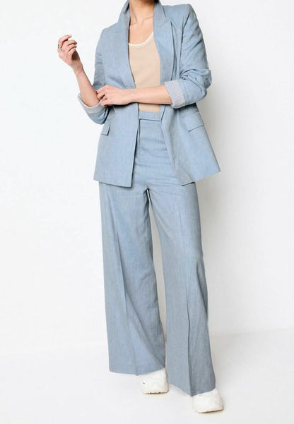 Linen Blazer Blue