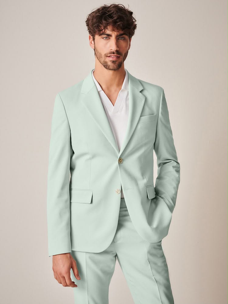 Mint Green Skinny Fit  Motionflex Stretch Suit Trousers