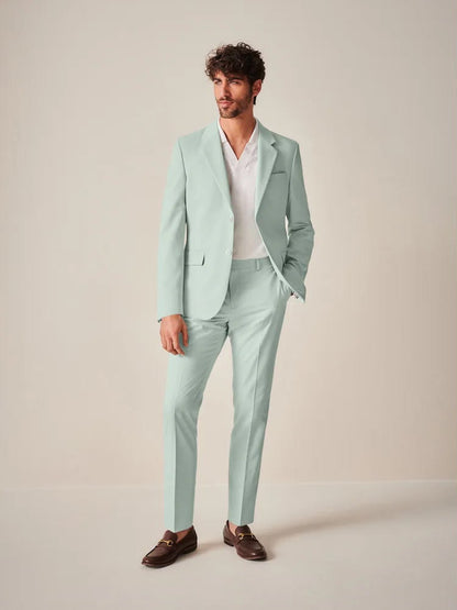 Mint Green Skinny Fit  Motionflex Stretch Suit Trousers