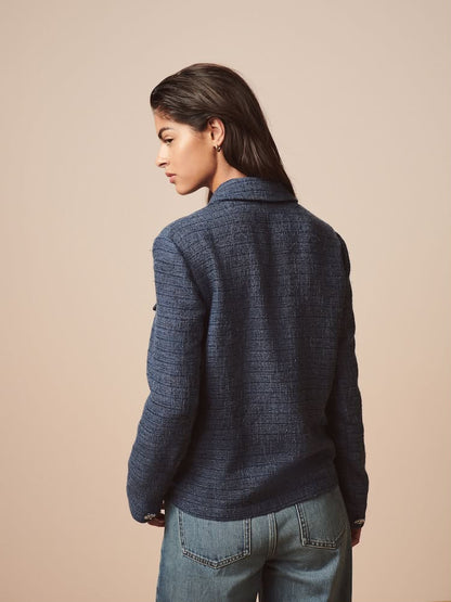 Denim Boucle Button Up Shacket