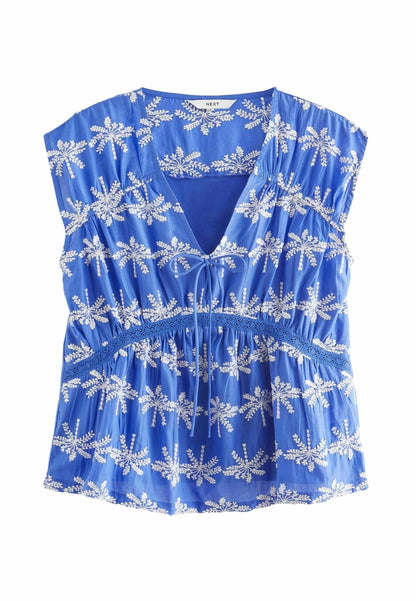 Embroidered Blouse- Blue