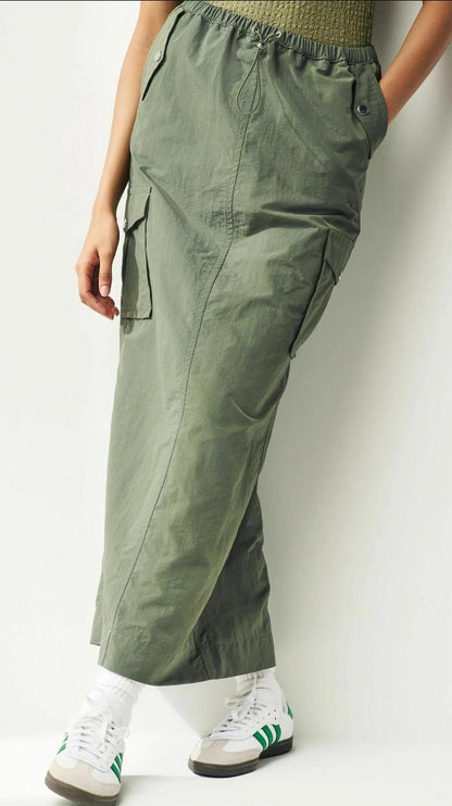 Cargo Maxi Skirt- Green