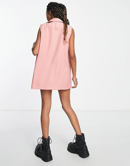 Heartbreak Longline Waistcoat In  Pink