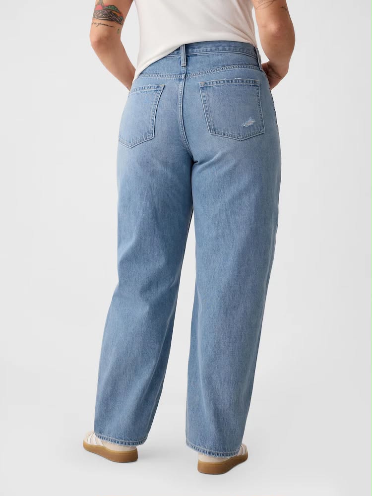 Gap Blue High Waisted Barrel Jeans