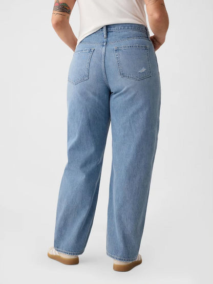Gap Blue High Waisted Barrel Jeans