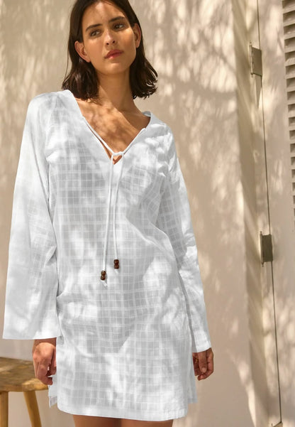 White Cotton Kaftan Cover-Up