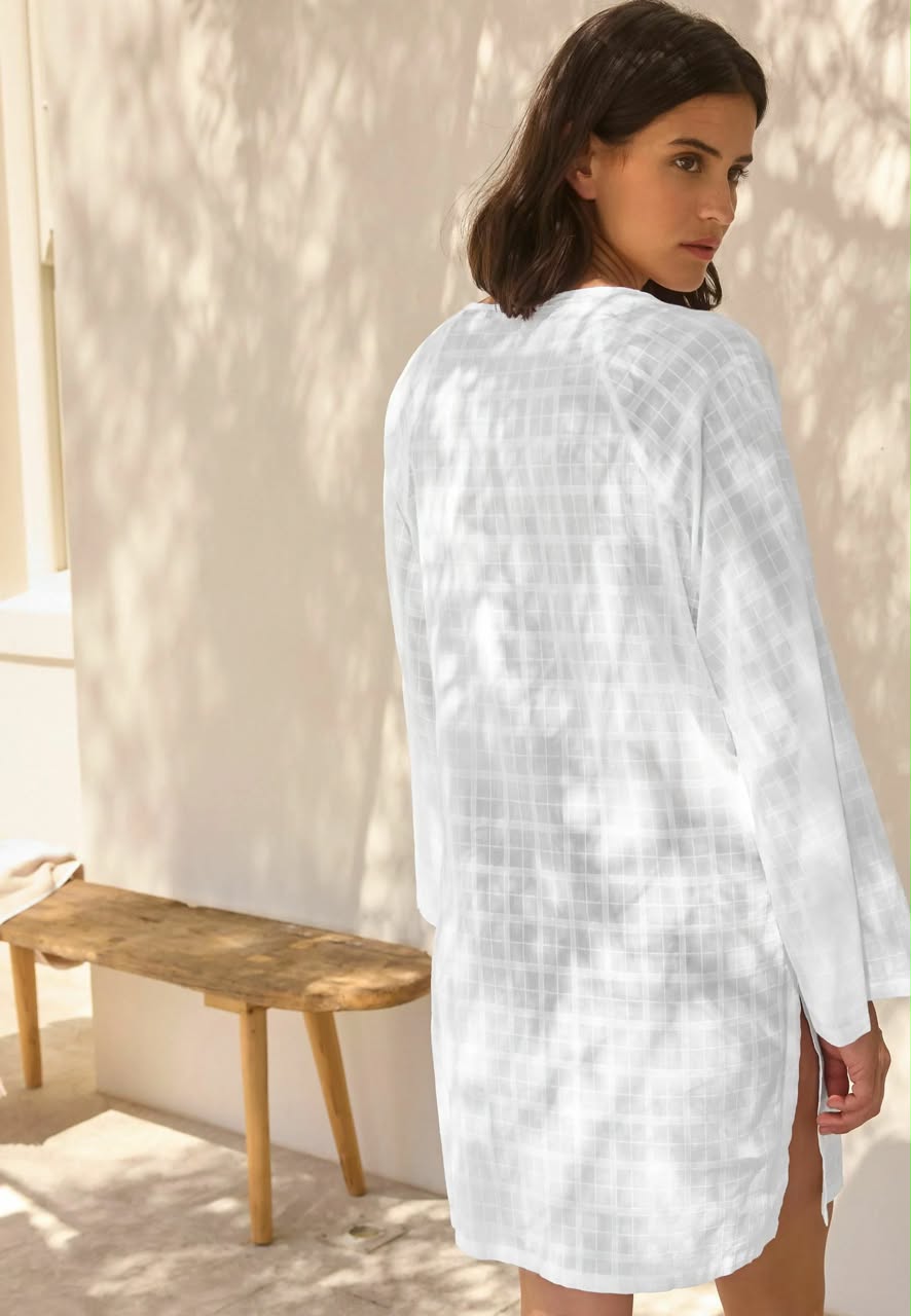 White Cotton Kaftan Cover-Up
