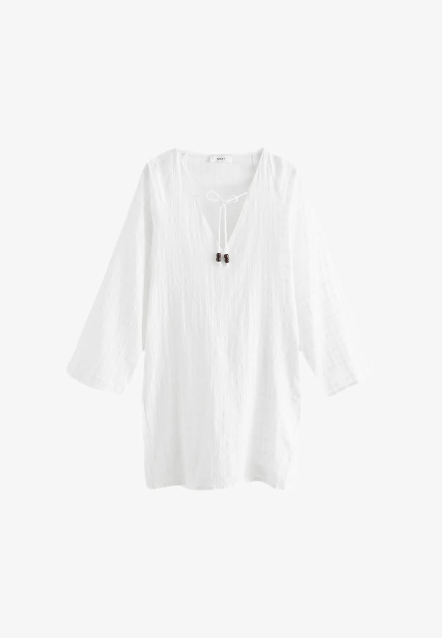 White Cotton Kaftan Cover-Up