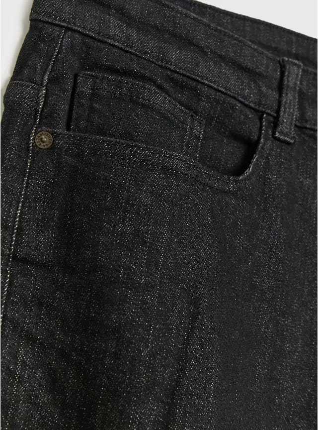 Black Straight Leg Denim Jean
