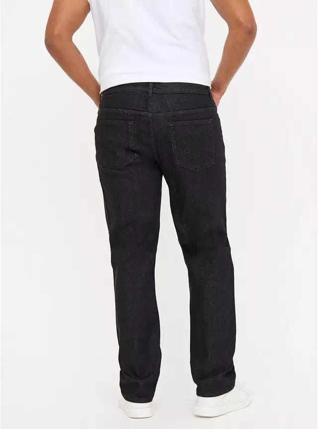Black Straight Leg Denim Jean