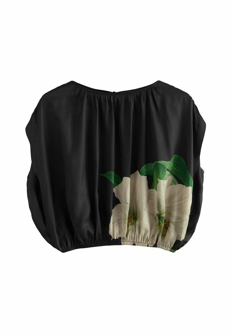 Floral Print Kew Collection Satin Tie Back Top