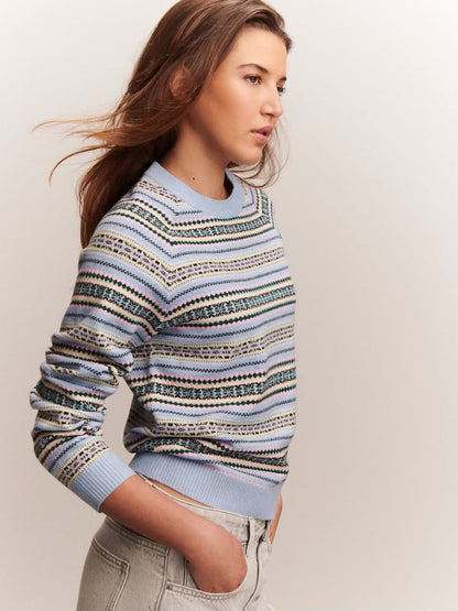 Light Blue Fairisle Supersoft Crew Neck Long sleeves