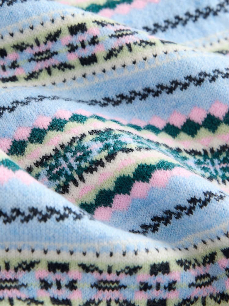 Light Blue Fairisle Supersoft Crew Neck Long sleeves