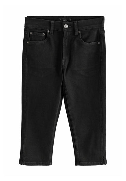 Denim Pedal Pusher Short - Black