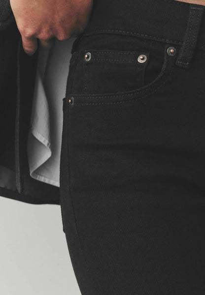 Denim Pedal Pusher Short - Black