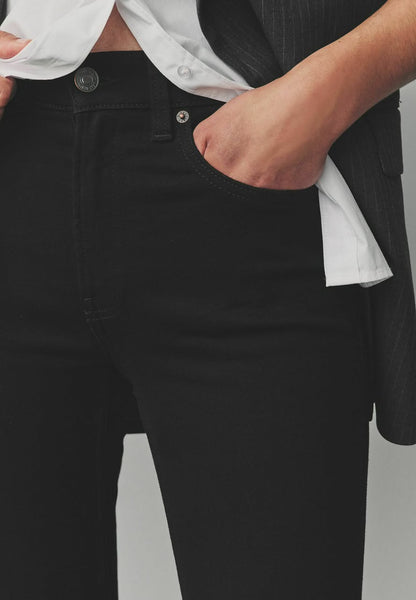 Denim Pedal Pusher Short - Black