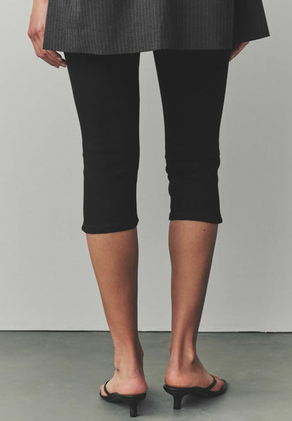 Denim Pedal Pusher Short - Black