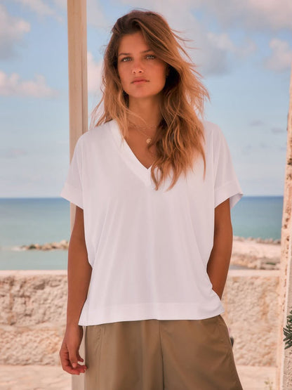 V-Neck Modal Short Sleeve Top