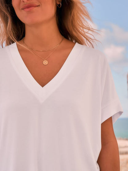 V-Neck Modal Short Sleeve Top