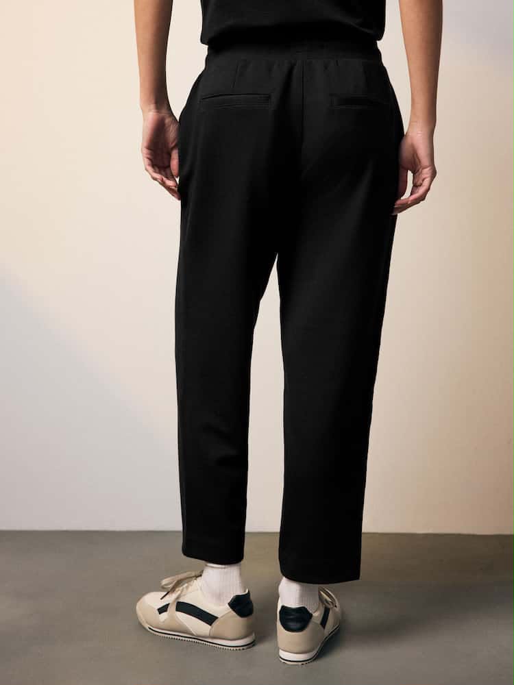Black Premium Tapered Jersey Joggers