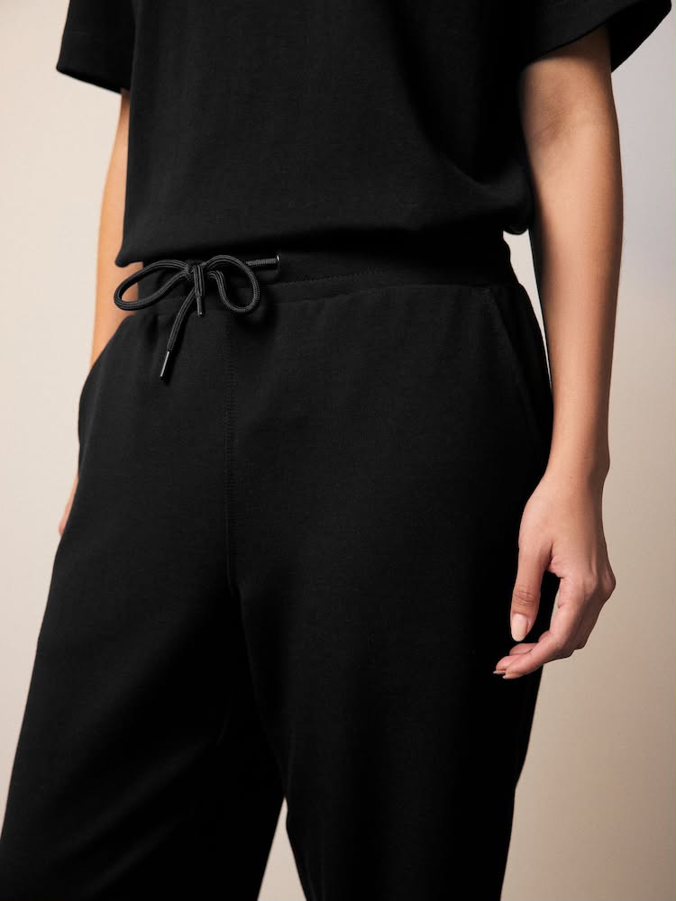 Black Premium Tapered Jersey Joggers