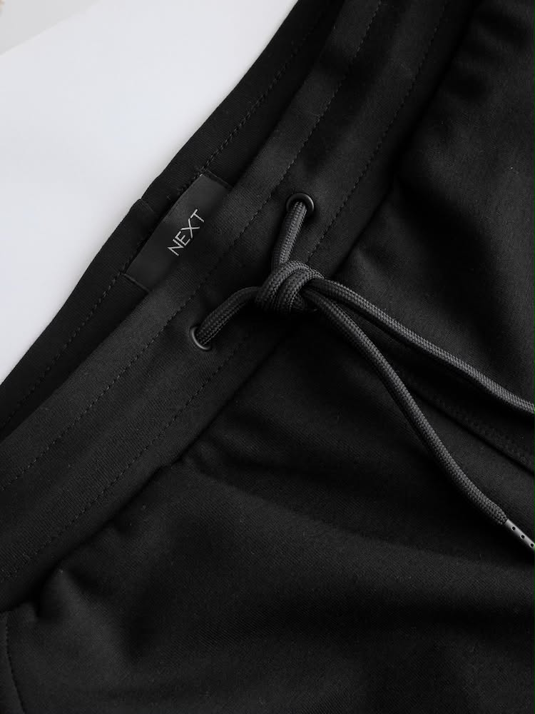 Black Premium Tapered Jersey Joggers