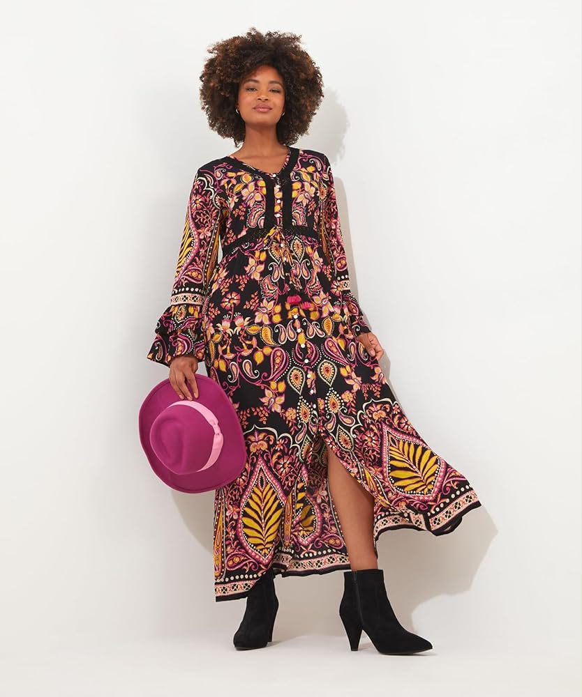 Azalea Bold Pink & Yellow Prink Dress