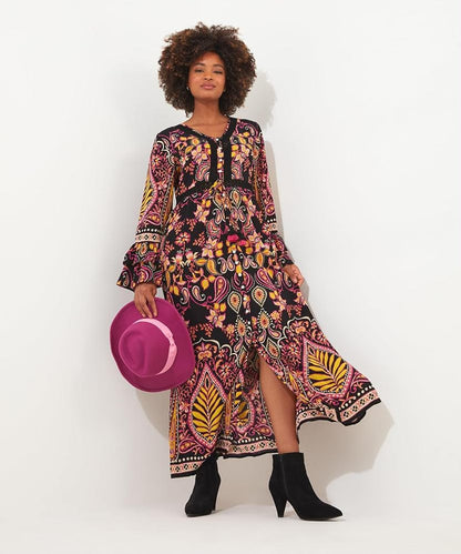 Azalea Bold Pink & Yellow Prink Dress