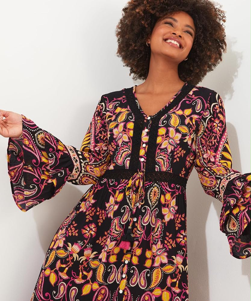 Azalea Bold Pink & Yellow Prink Dress