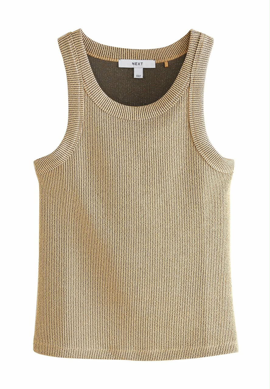 Regular Fit Racer Tank Gold Top