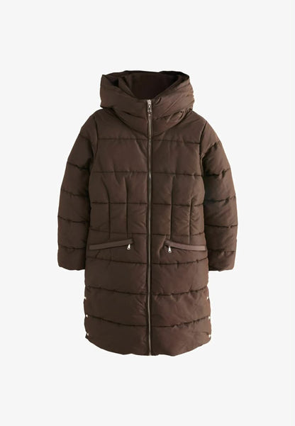 Regular Fit Winter Coat- Chocolate Brown