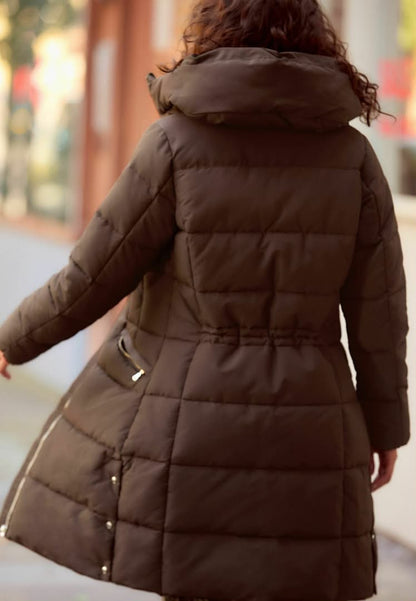 Regular Fit Winter Coat- Chocolate Brown