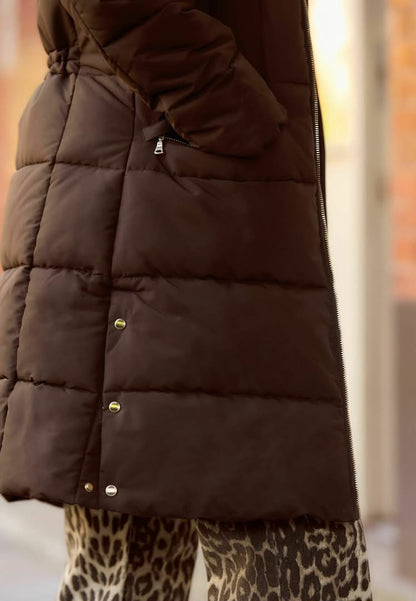 Regular Fit Winter Coat- Chocolate Brown