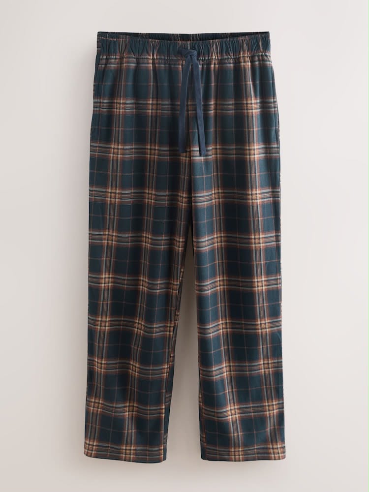 Navy Blue/ Rust Motionflex Cosy Long Sleeve Pyjamas Set