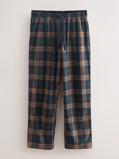 Navy Blue/ Rust Motionflex Cosy Long Sleeve Pyjamas Set